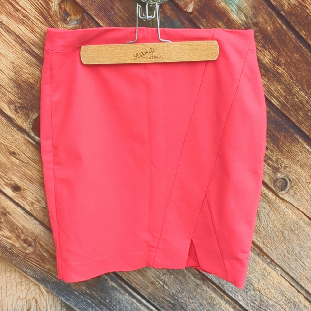 RW&CO Skirt Pink Red Bright Coral Lined 8